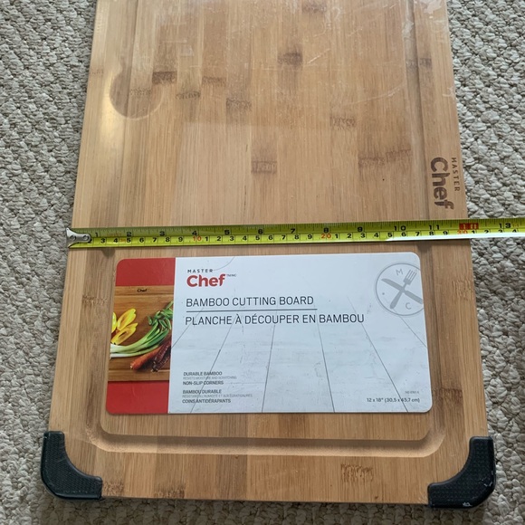 NWT Master Chef Bamboo Wooden Cutting Board 12 x 18” - Picture 7 of 8